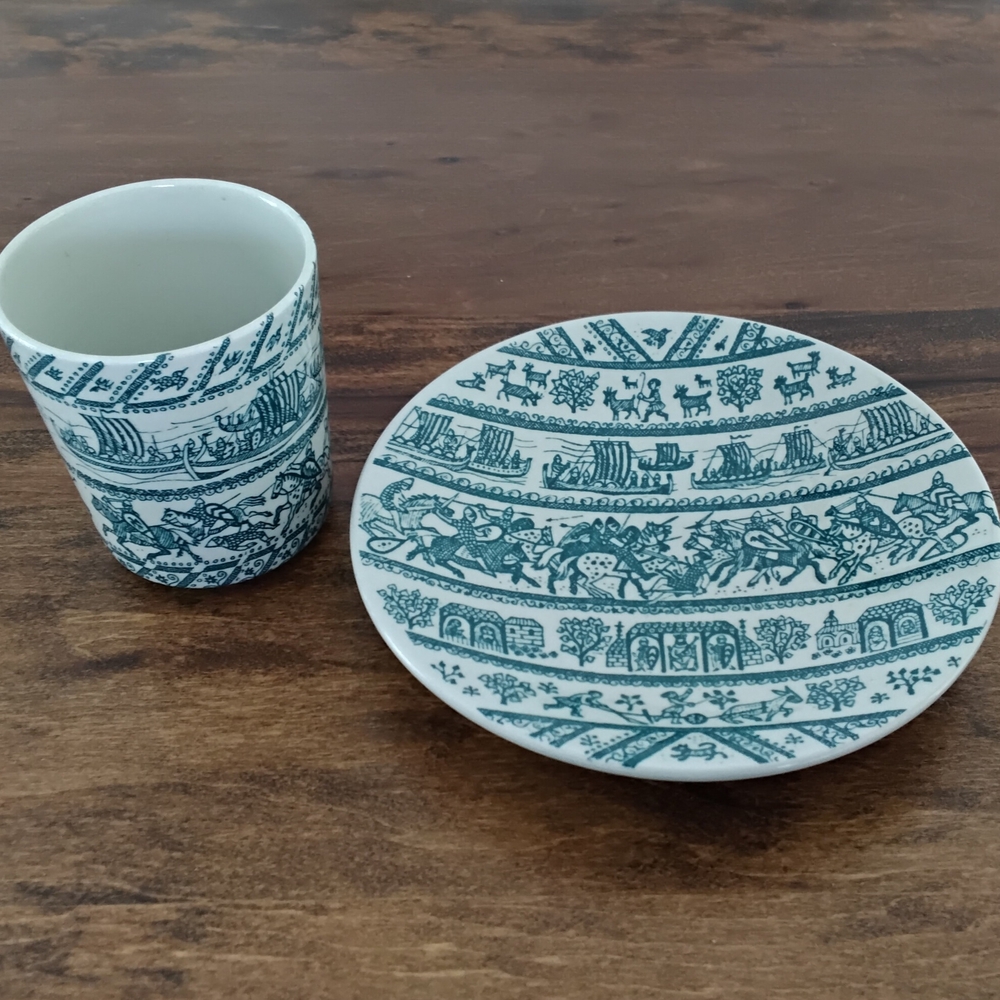 Nymolle Art Faience Scenic Danish Hoyrup Cup & Saucer Set. Limited Edition